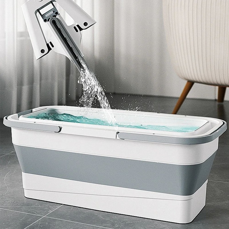 Foldable Rectangular Mop Bucket Large Laundry Washing Basin 3