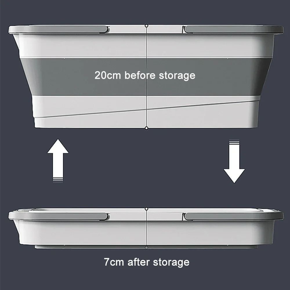 Foldable Rectangular Mop Bucket Large Laundry Washing Basin 5