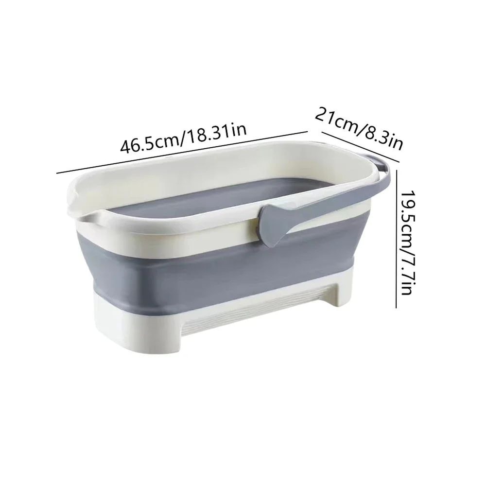 Foldable Rectangular Mop Bucket Large Laundry Washing Basin 8