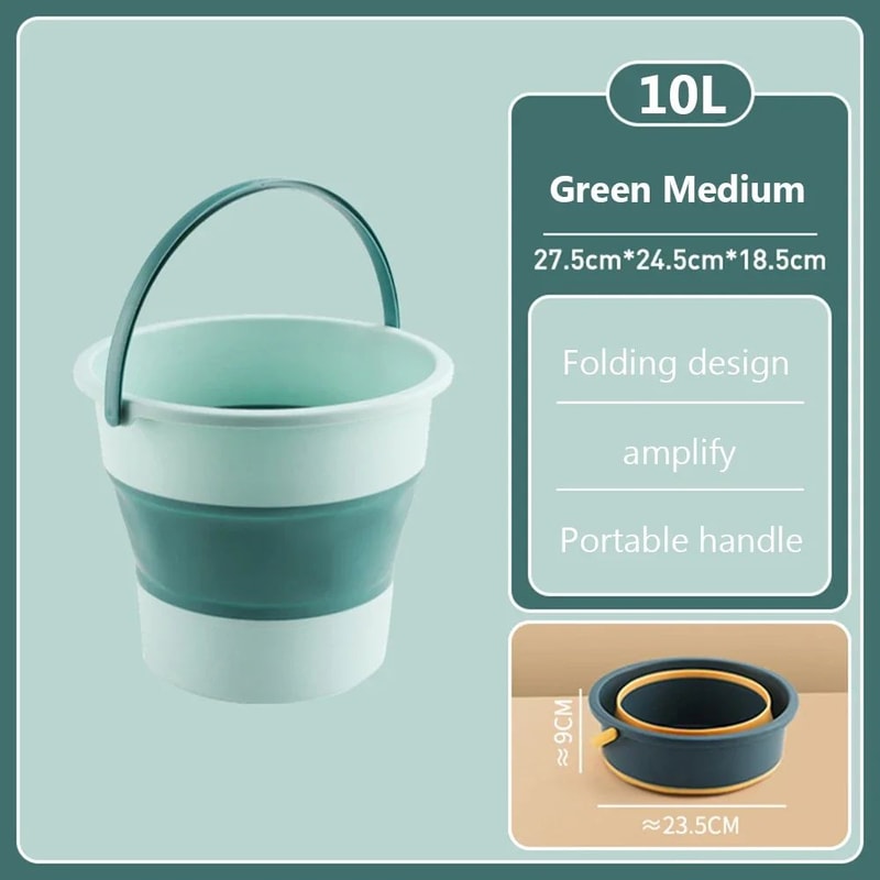 Foldable Rectangular Mop Bucket Large Laundry Washing Basin 18