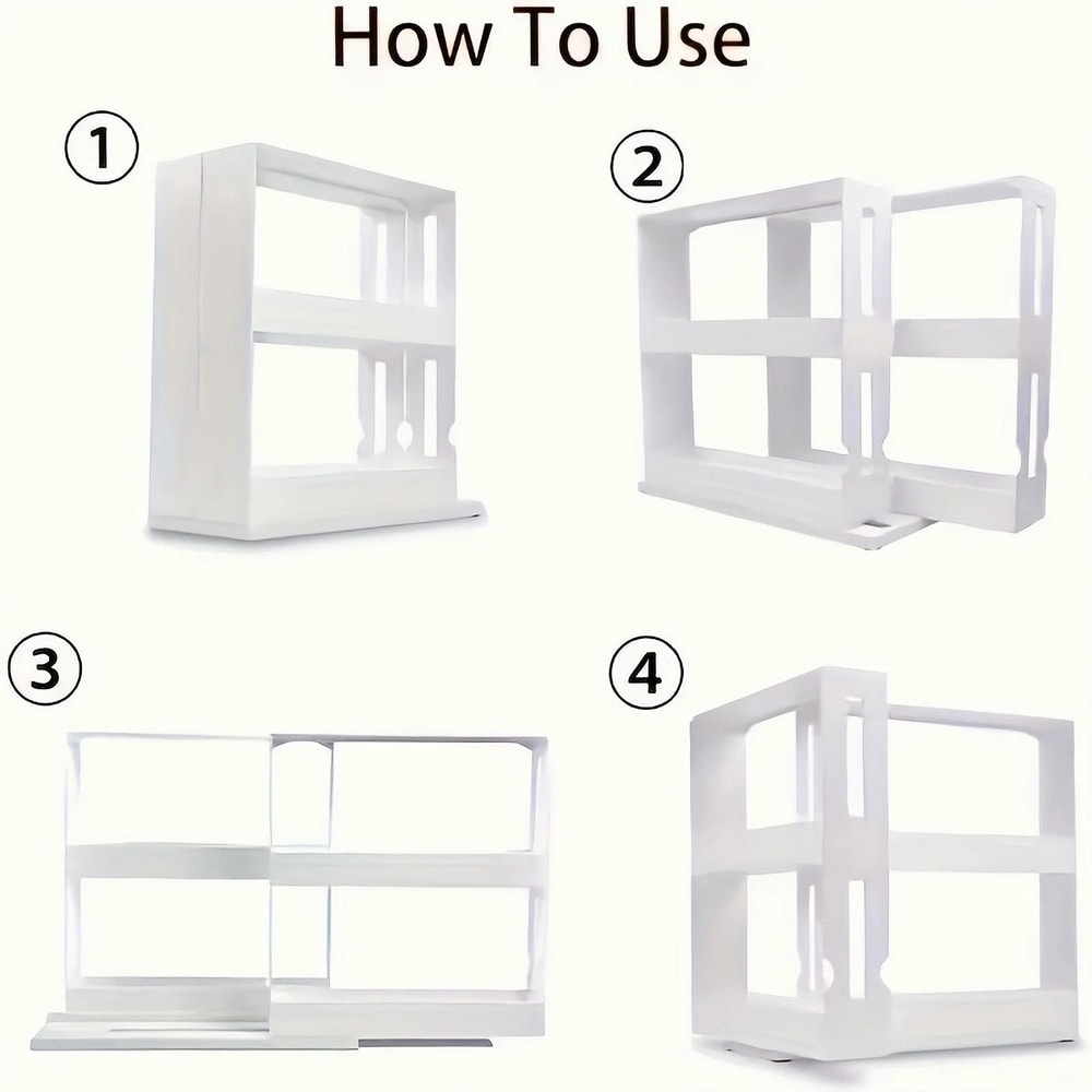 2 Tier Swivel Spice Rack Countertop Kitchen Organizer Shelf 8