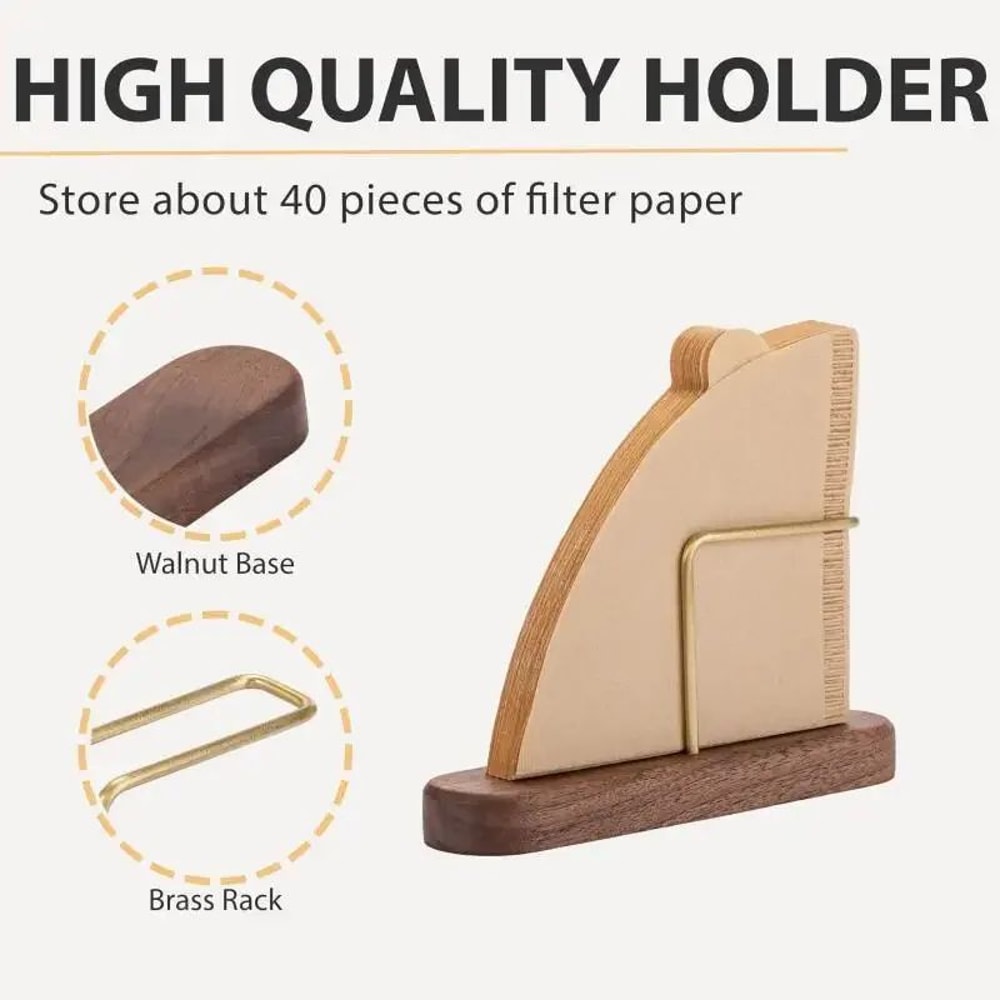 Wooden Coffee Filter Paper Holder Vertical Storage Rack 3
