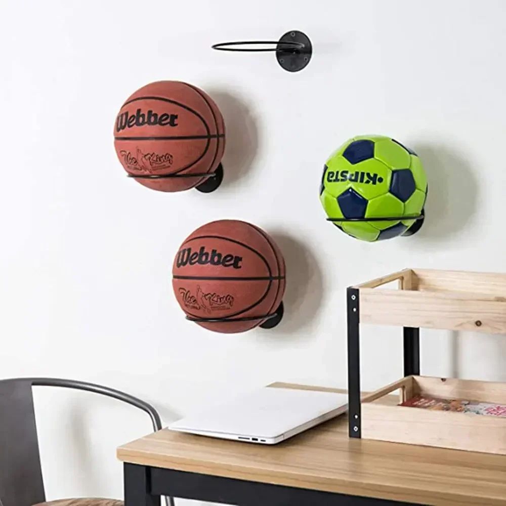 Wall Mounted Sports Ball Storage Rack Iron Holder 6