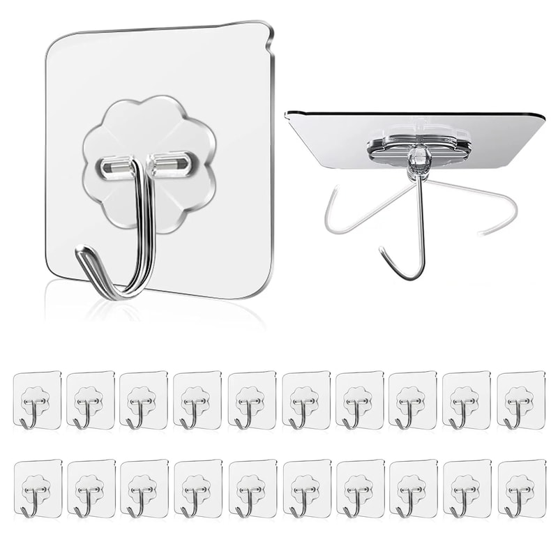 Waterproof Self Adhesive Wall Hooks Heavy Duty Sticky Hooks 0