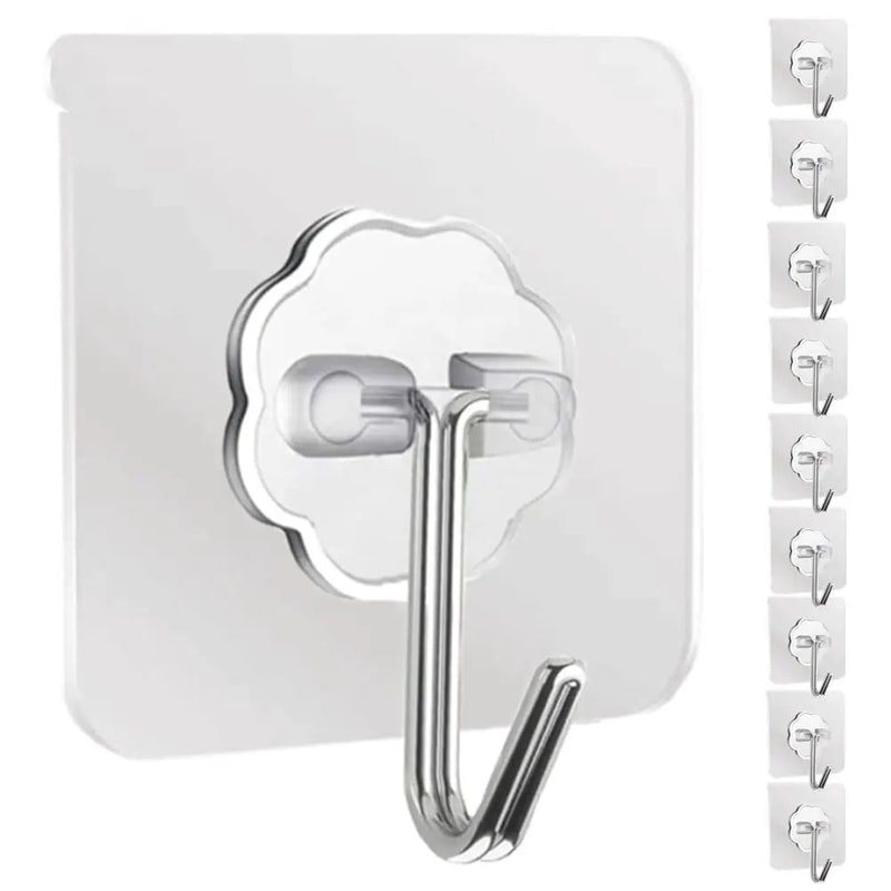 Waterproof Self Adhesive Wall Hooks Heavy Duty Sticky Hooks 13