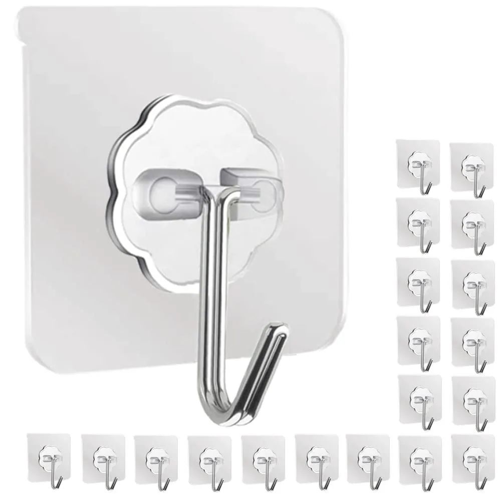 Waterproof Self Adhesive Wall Hooks Heavy Duty Sticky Hooks 14