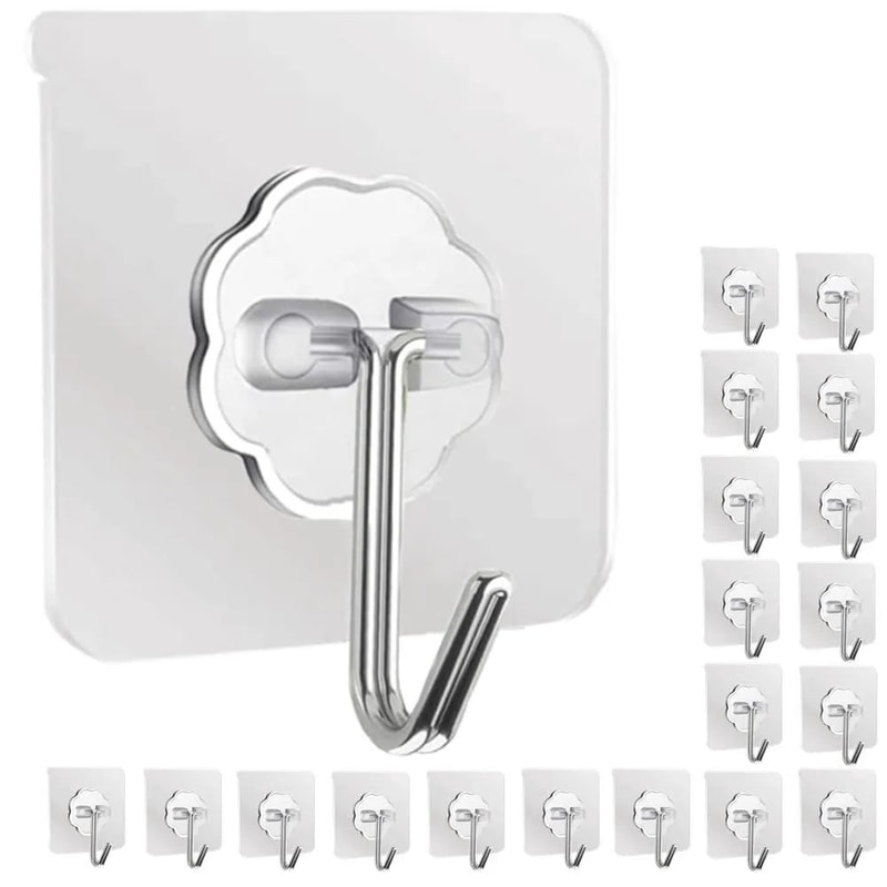 Waterproof Self Adhesive Wall Hooks Heavy Duty Sticky Hooks 14