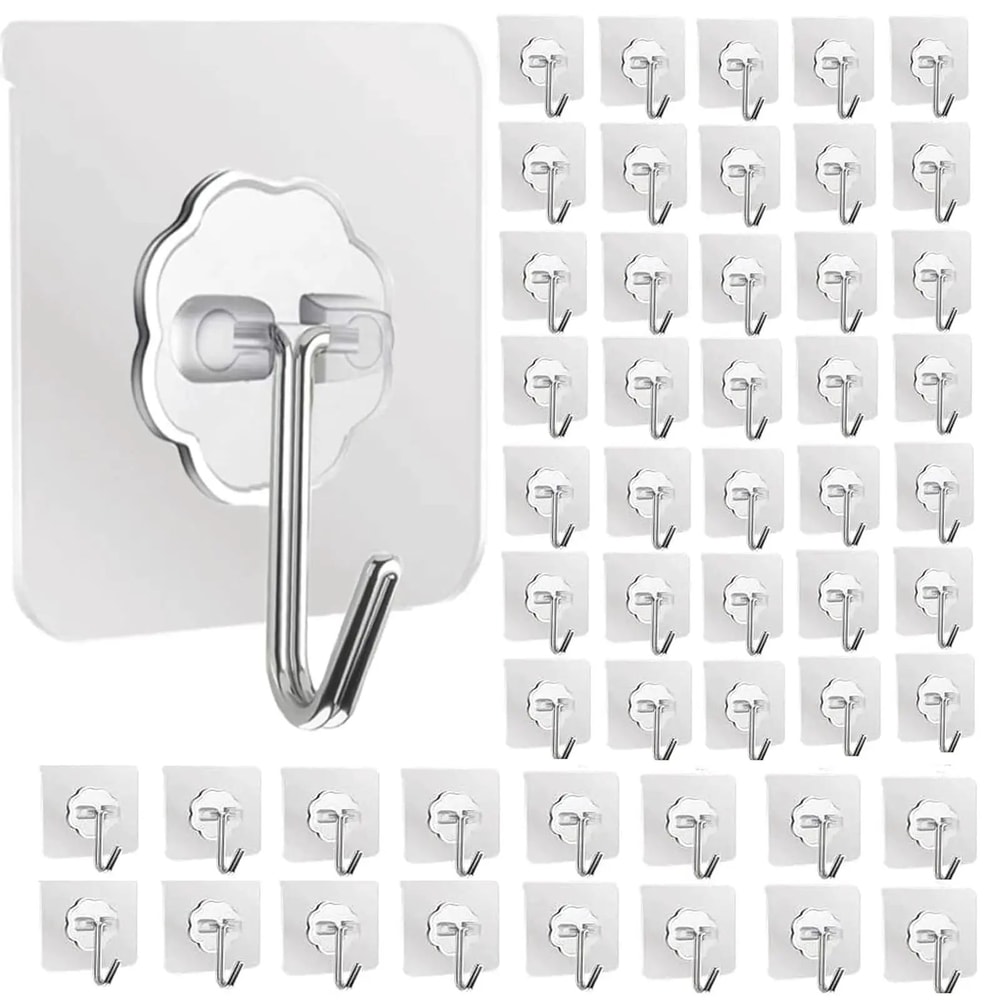 Waterproof Self Adhesive Wall Hooks Heavy Duty Sticky Hooks 16
