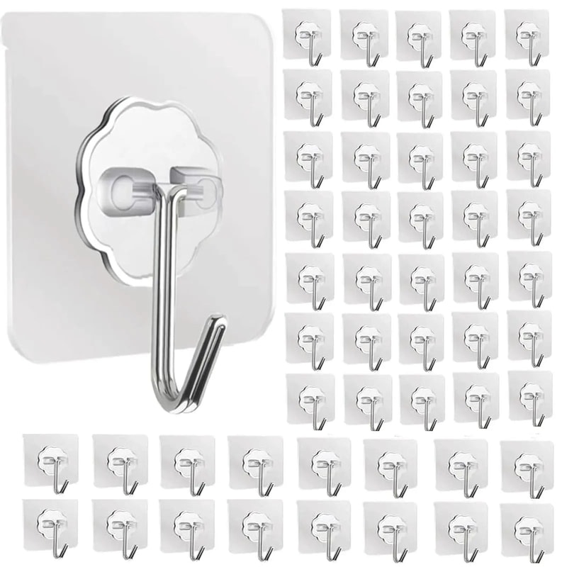 Waterproof Self Adhesive Wall Hooks Heavy Duty Sticky Hooks 16