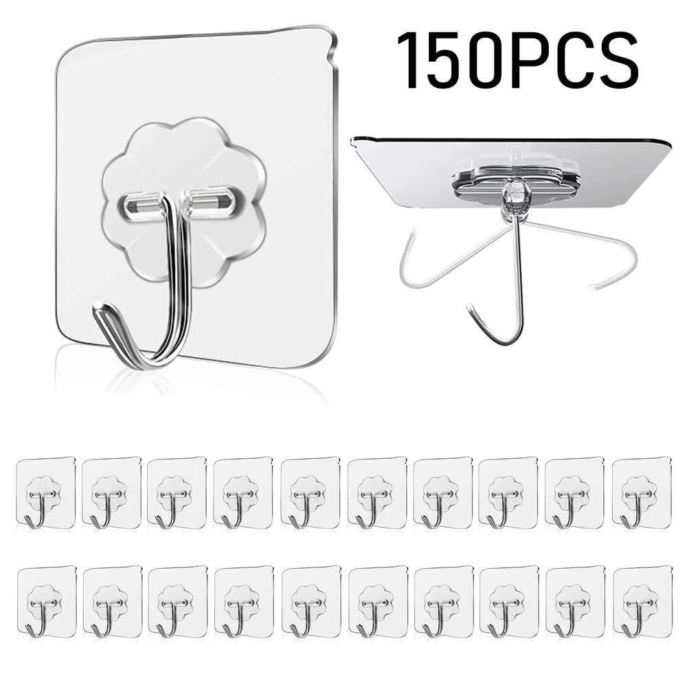 Waterproof Self Adhesive Wall Hooks Heavy Duty Sticky Hooks 18