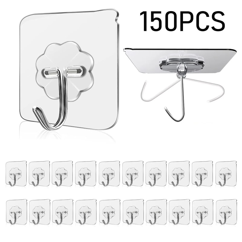 Waterproof Self Adhesive Wall Hooks Heavy Duty Sticky Hooks 18