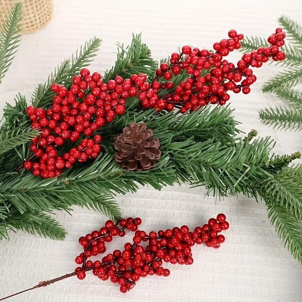 Artificial Christmas Red Berry Decoration Set 1