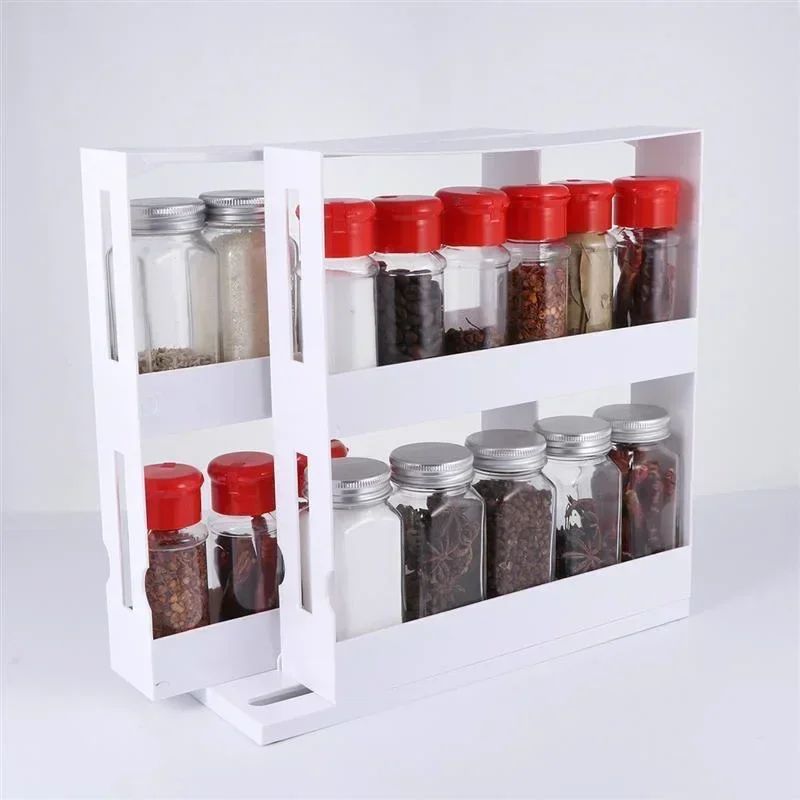 Rotating 2 Tier Spice Rack Organizer Kitchen Storage 7