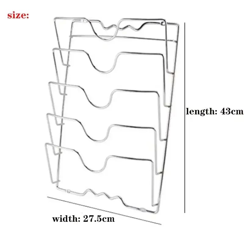 Wall Mounted Pot Lid Rack Five Layer Kitchen Organizer 4