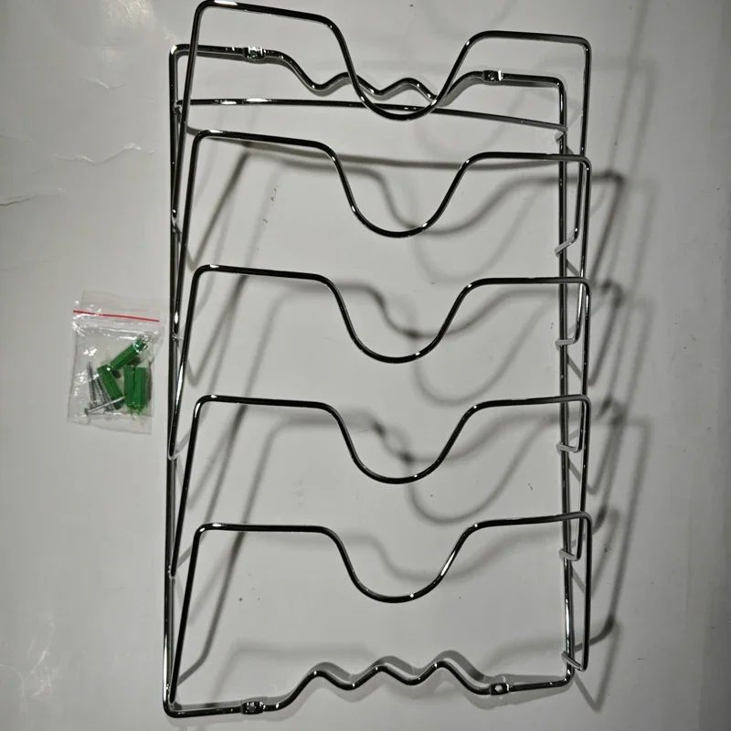 Wall Mounted Pot Lid Rack Five Layer Kitchen Organizer 7
