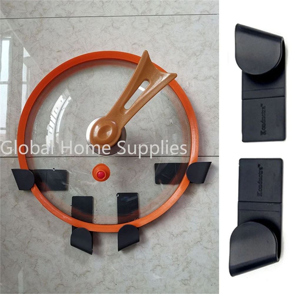 Wall Mounted Pot Lid Holder Adhesive Pan Rack Organizer 1