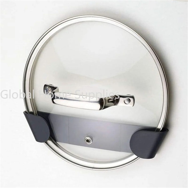 Wall Mounted Pot Lid Holder Adhesive Pan Rack Organizer 2