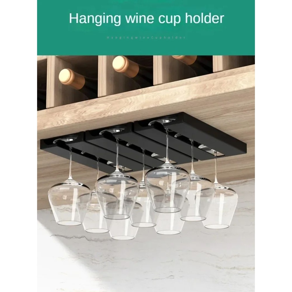 Under Cabinet Wine Glass Rack No Drill Holder 6