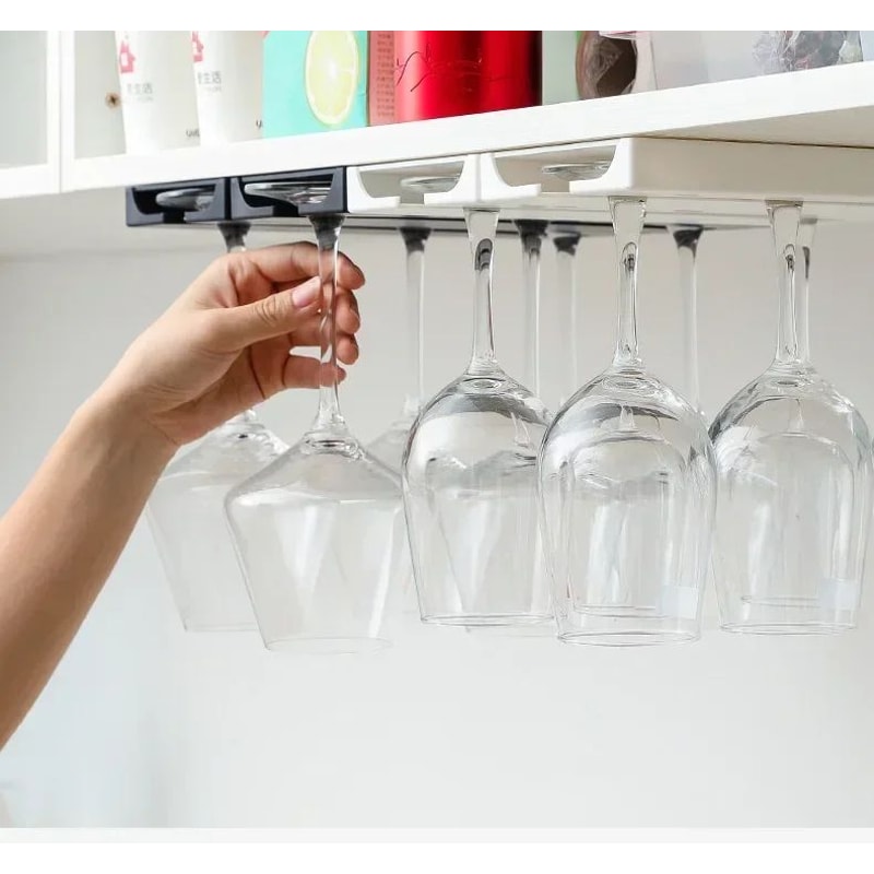 Under Cabinet Wine Glass Rack No Drill Holder 8