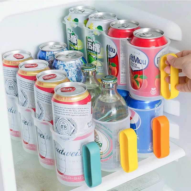 4 Compartment Beverage Can Organizer Fridge Storage Rack 2