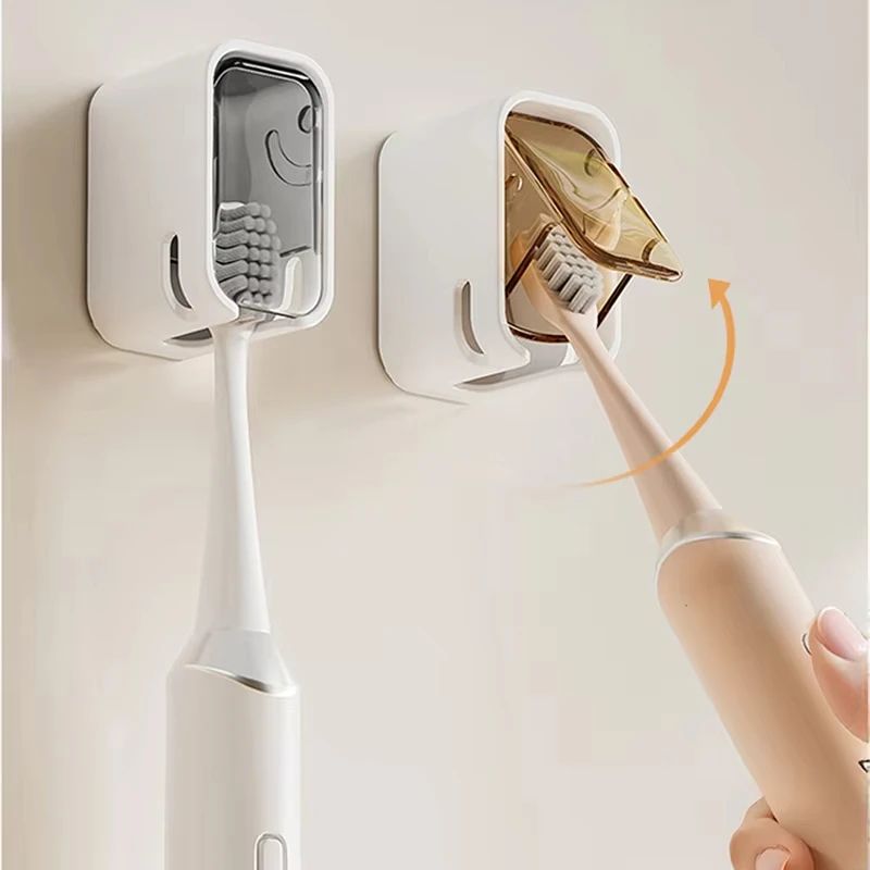 Wall Mounted Toothbrush Holder Adhesive Bathroom Organizer 2