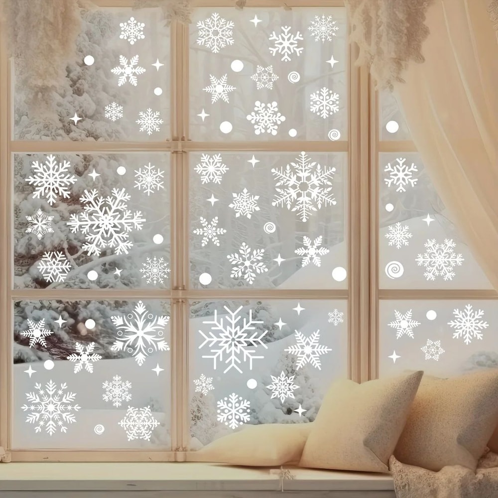 Christmas Snowflake Window Stickers Reusable PVC Decor 1
