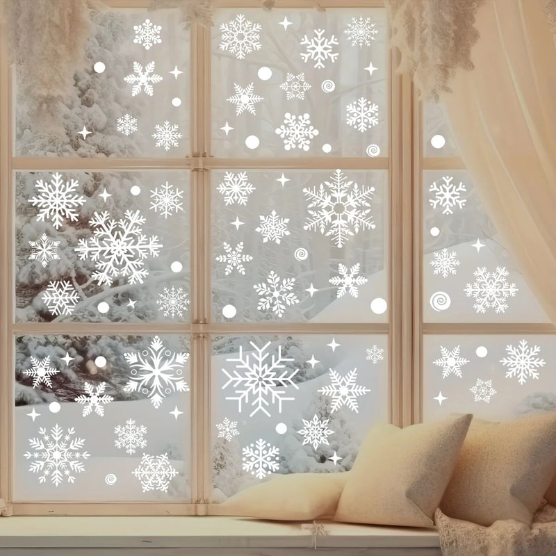 Christmas Snowflake Window Stickers Reusable PVC Decor 1