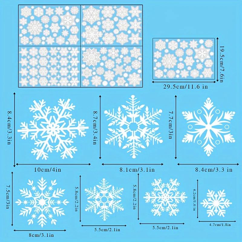 Christmas Snowflake Window Stickers Reusable PVC Decor 4