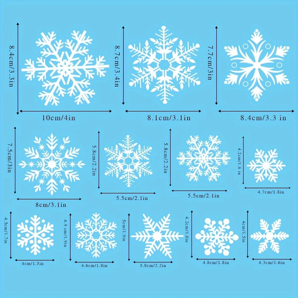 Christmas Snowflake Window Stickers Reusable PVC Decor 5