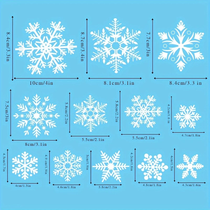 Christmas Snowflake Window Stickers Reusable PVC Decor 5