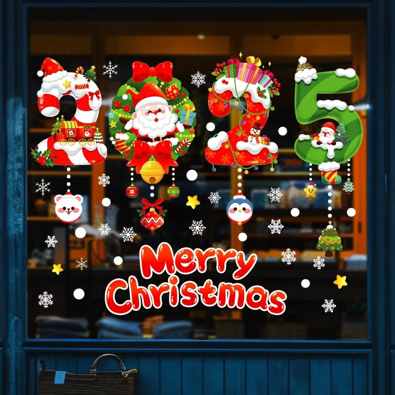 Christmas Snowflake Window Stickers Reusable PVC Decor 15