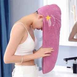 blue microfiber hair towel quick dry anti frizz wrap