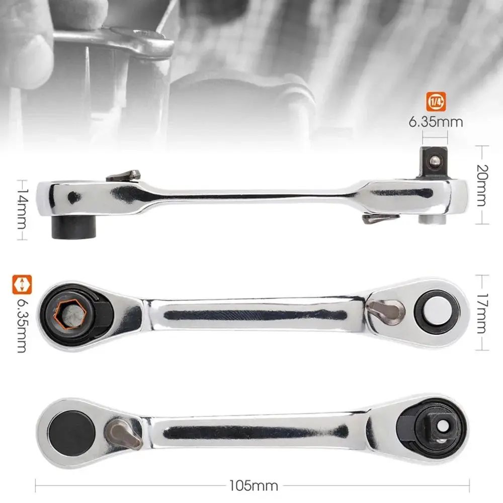 Mini Double End Ratchet Wrench 2 In 1 Socket Tool 4