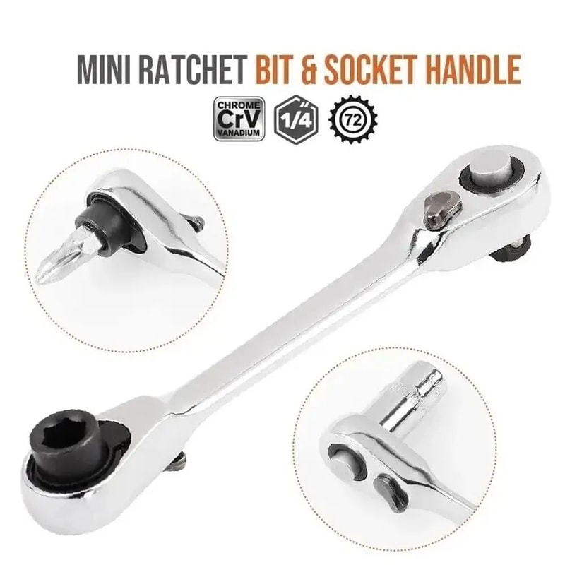 Mini Double End Ratchet Wrench 2 In 1 Socket Tool 6