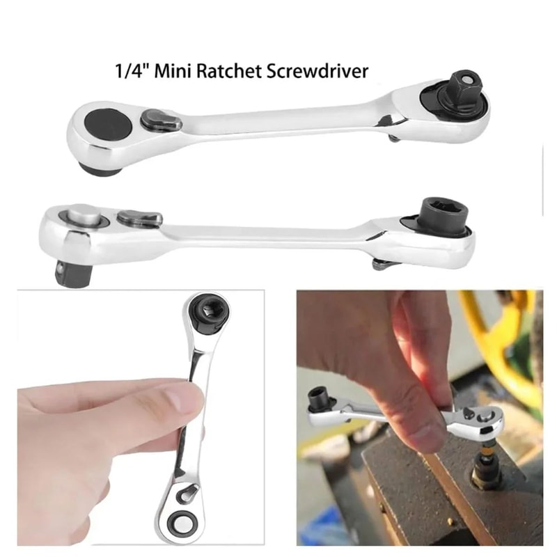 Mini Double End Ratchet Wrench 2 In 1 Socket Tool 9