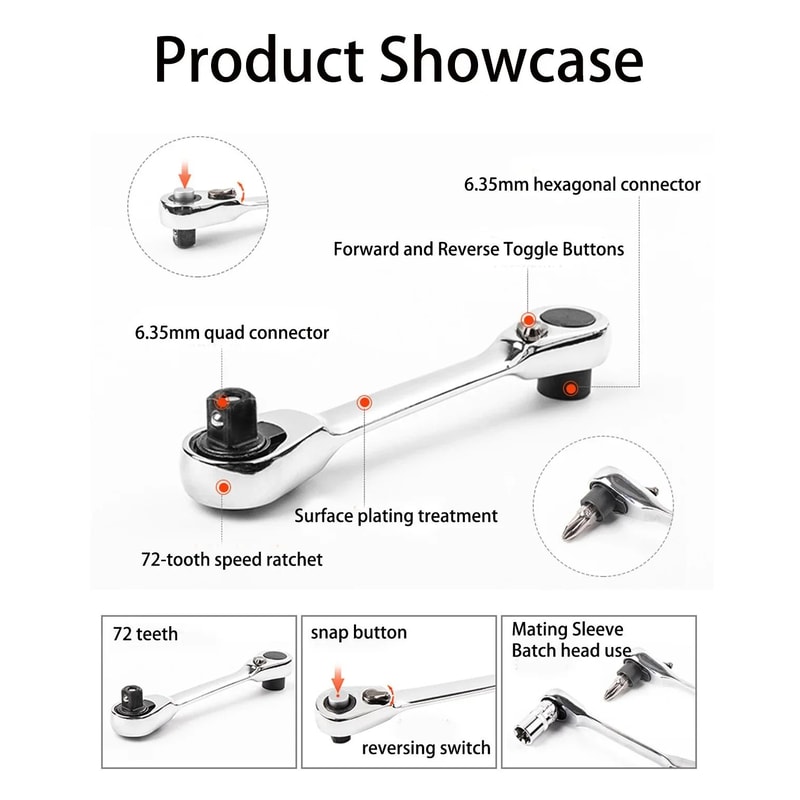 Mini Double End Ratchet Wrench 2 In 1 Socket Tool 11