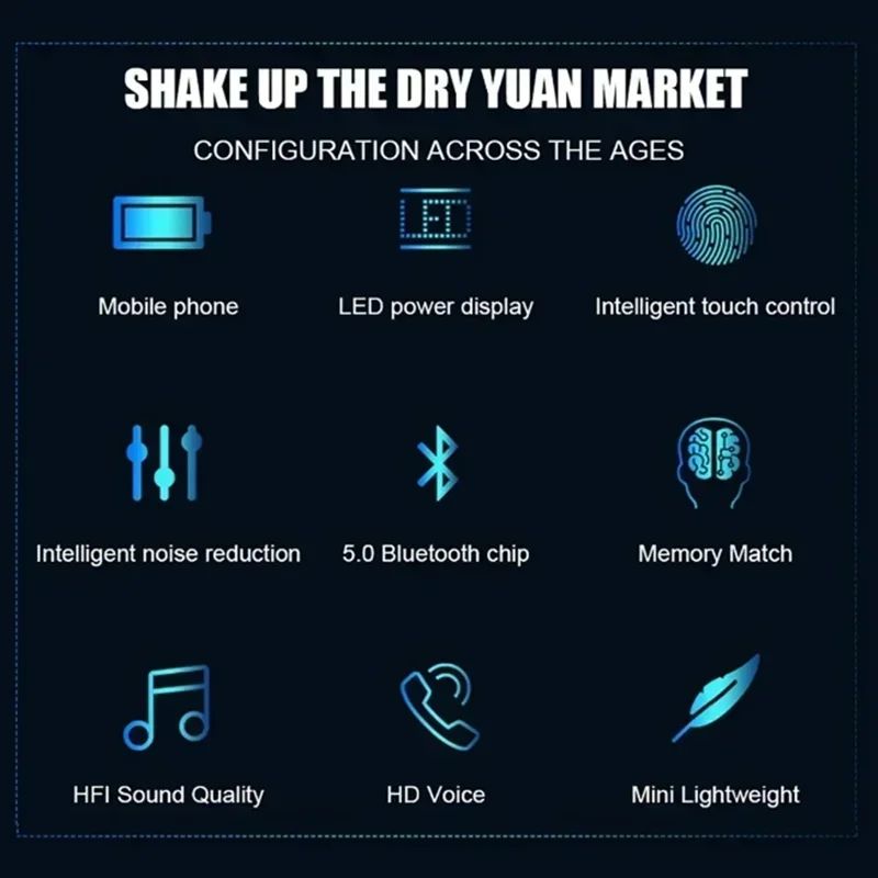 TWS Bluetooth Wireless Earbuds HiFi Stereo Sports Headset 2