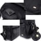 Modern Black PU Diaper Backpack Large Capacity Waterproof Baby Bag 4