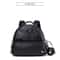 Modern Black PU Diaper Backpack Large Capacity Waterproof Baby Bag 5