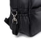 Modern Black PU Diaper Backpack Large Capacity Waterproof Baby Bag 14