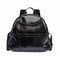 Modern Black PU Diaper Backpack Large Capacity Waterproof Baby Bag 16