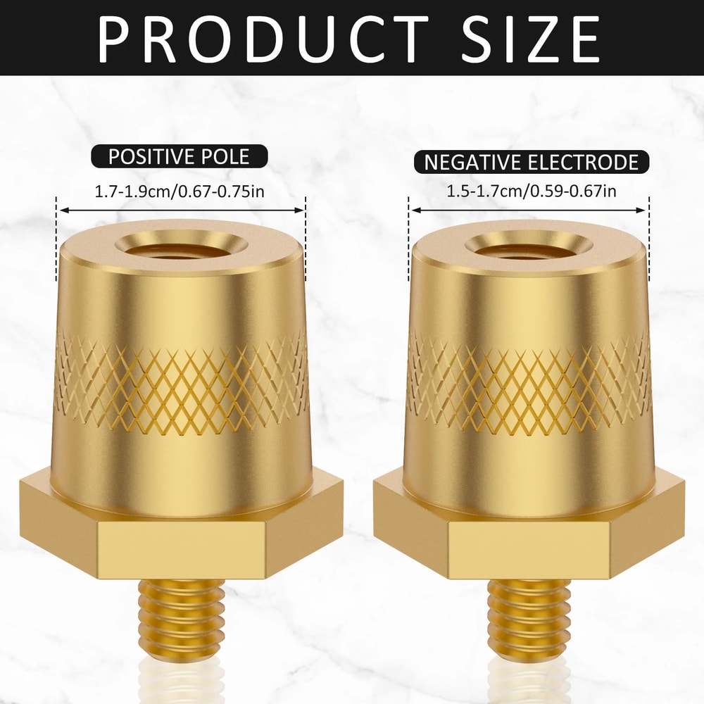 2pcs Brass Car Battery Terminal Adapter M6 Connector Kit 5
