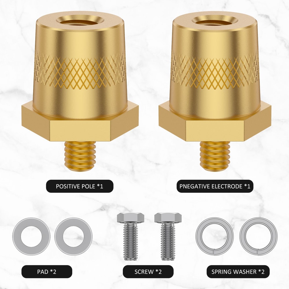 2pcs Brass Car Battery Terminal Adapter M6 Connector Kit 6