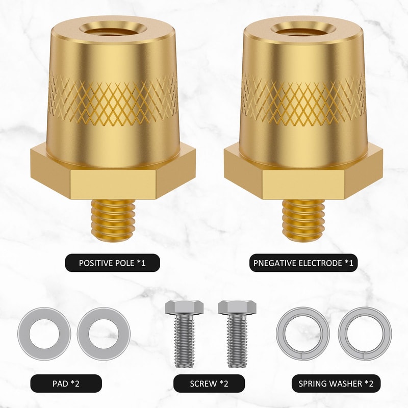 2pcs Brass Car Battery Terminal Adapter M6 Connector Kit 6