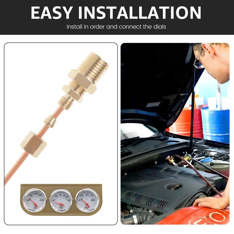 Oil Pressure Gauge Tubing Kit 72 Inch Copper Line Set 1