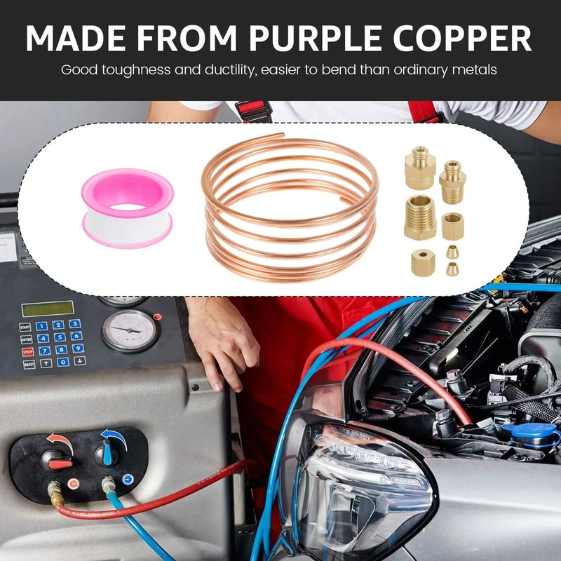 Oil Pressure Gauge Tubing Kit 72 Inch Copper Line Set 3