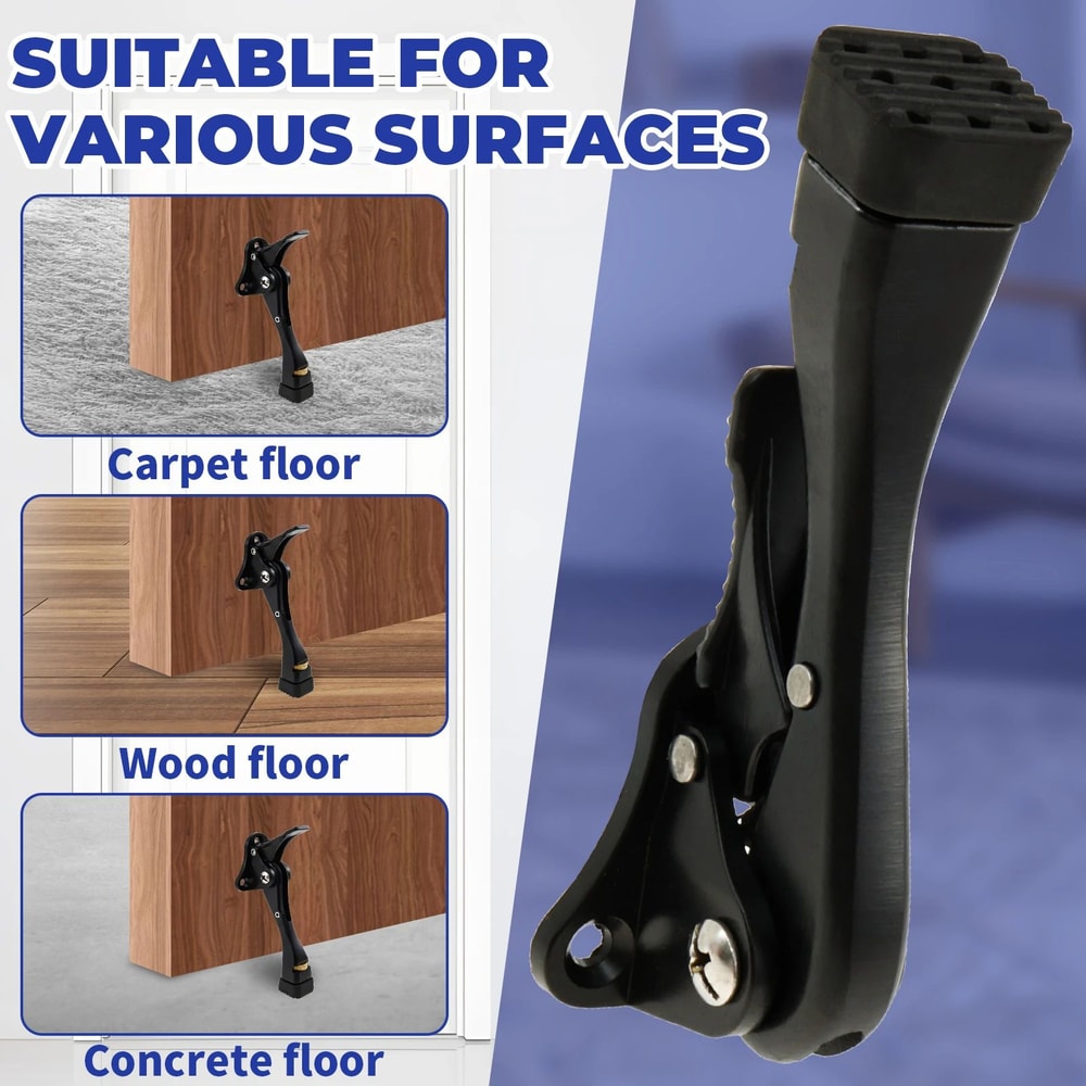 Adjustable Kickdown Door Stopper One Touch Pedal 5 Inch 6