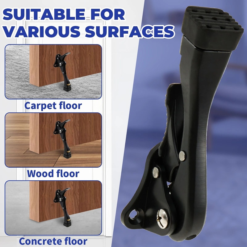 Adjustable Kickdown Door Stopper One Touch Pedal 5 Inch 6