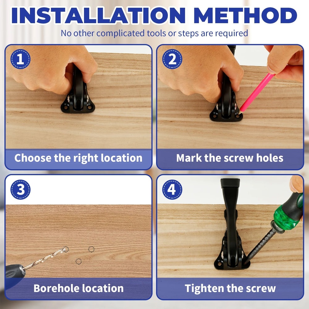 Adjustable Kickdown Door Stopper One Touch Pedal 5 Inch 7