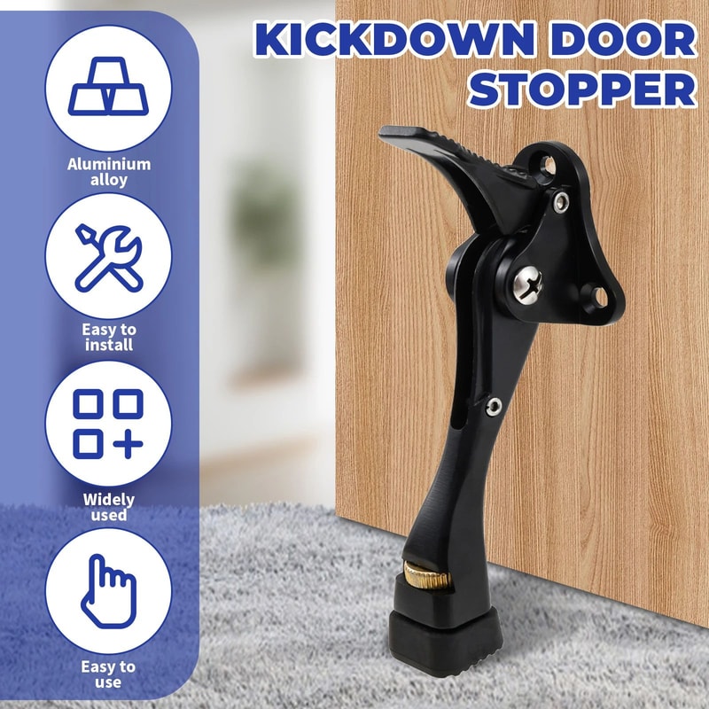 Adjustable Kickdown Door Stopper One Touch Pedal 5 Inch 8
